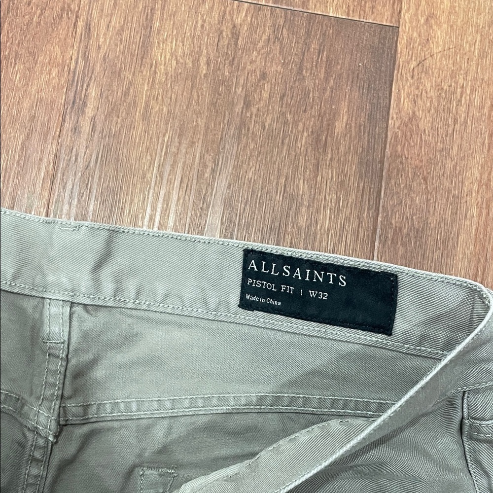 All Saints Men's Pistol Fit Light Olive Slim Jeans - Picture 2 of 9